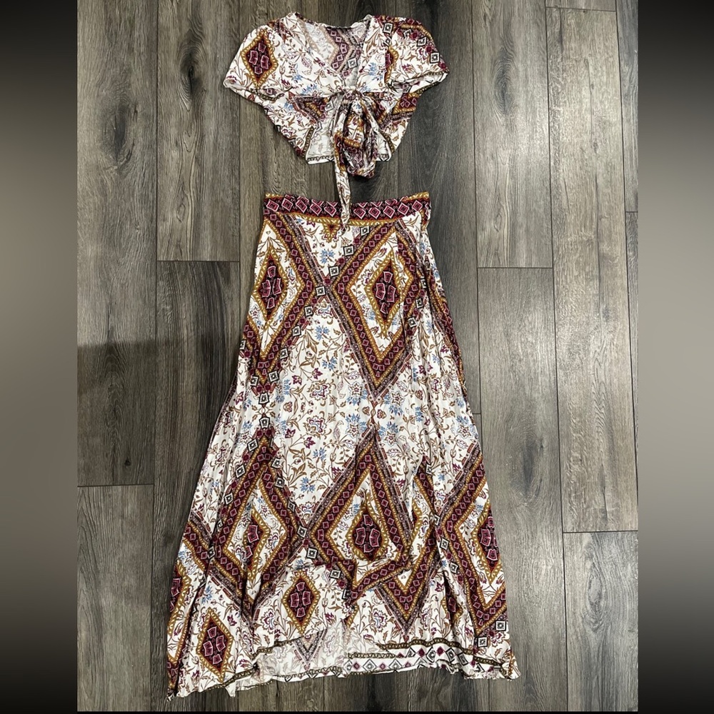 SHEIN Multicolor Bohemian Skirt Set